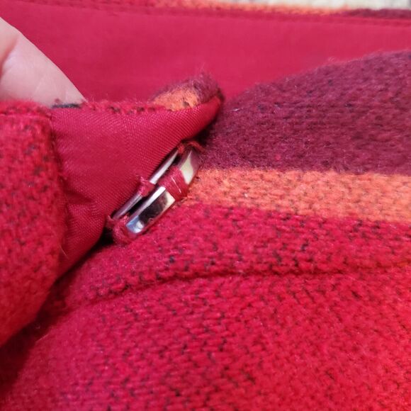 Ann Taylor LOFT Pink Red Orange Brown Striped Wrap Skirt Sz 6 Southwest Mod - Picture 7 of 9